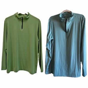 💜2 Real Essentials Men's 1/2 ZipPullover  Long Sleeve Activewear Shirts Size:3XL